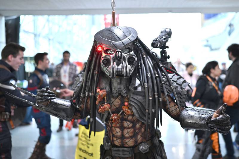 NEW YORK, NEW YORK - OCTOBER 14: A cosplayer poses as The Predator during New York Comic Con 2023 - Day 3 at Javits Center on October 14, 2023 in New York City. (Photo by Roy Rochlin/Getty Images for ReedPop)