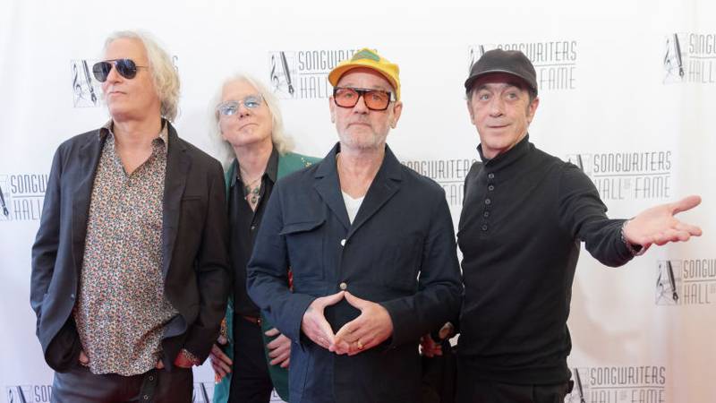 R.E.M. members Peter Buck, Mike Mills, Michael Stipe and Bill Berry