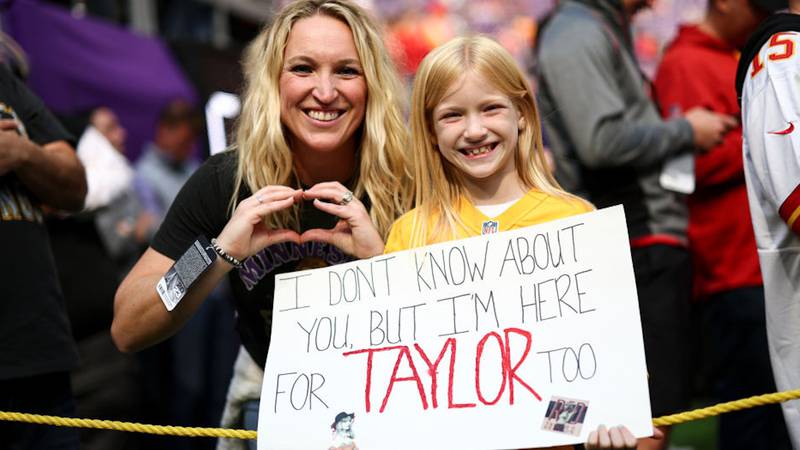 Despite the signs, Taylor Swift was a no-show for Sunday's NFL game.