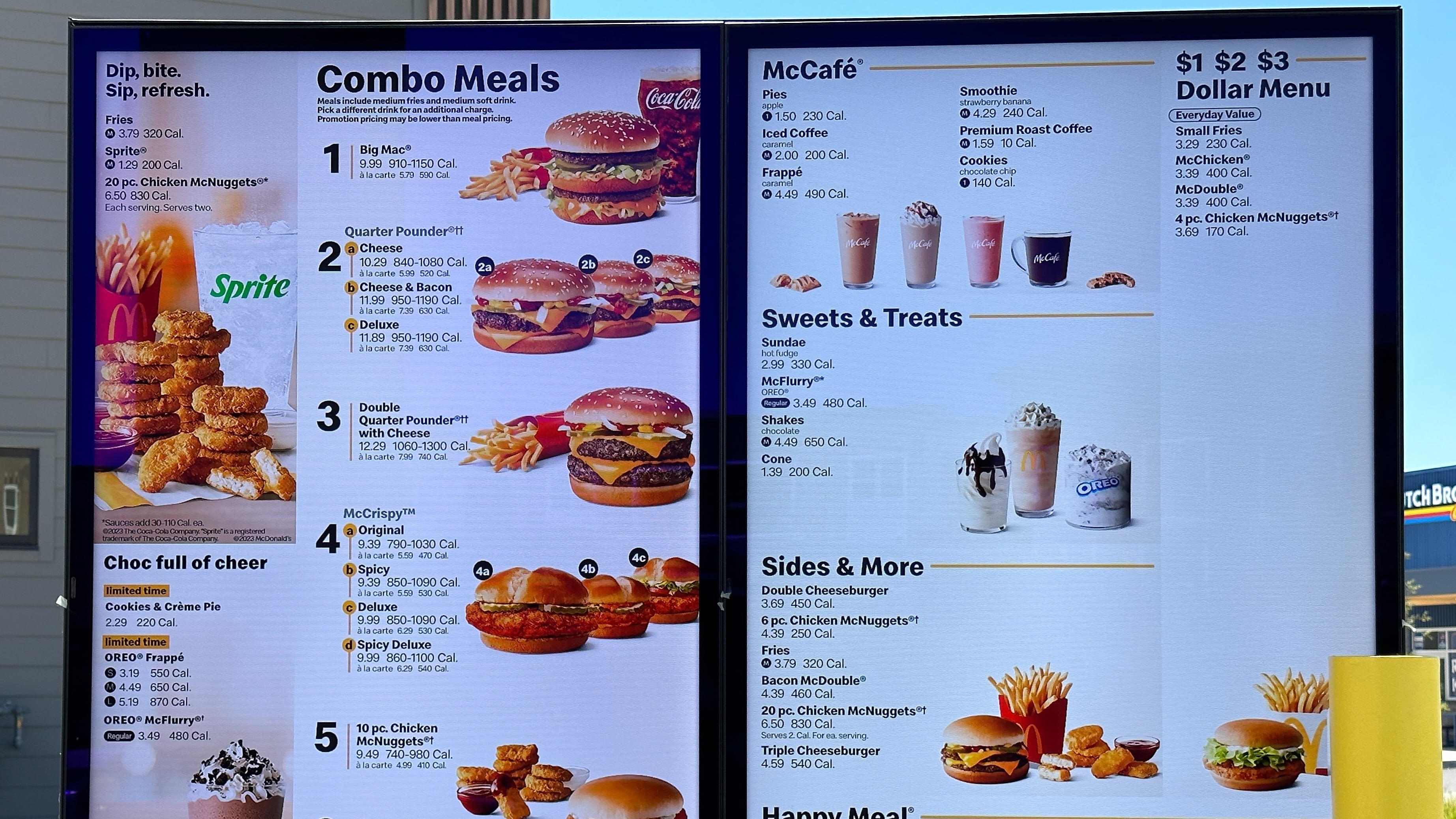 McDonald's menu