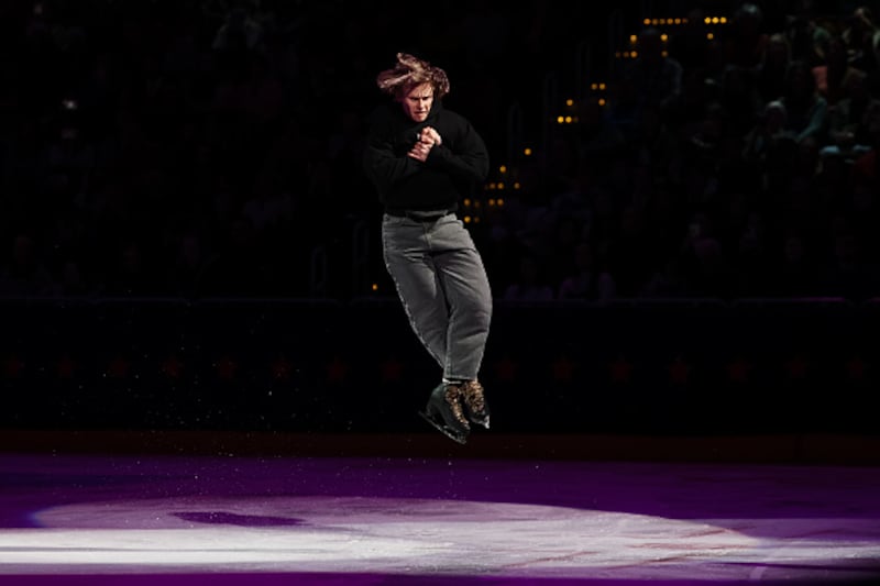 Ice skaters performing