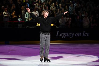 Ice skaters performing