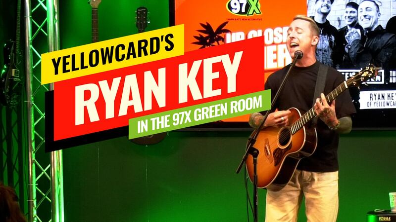 Yellowcard's Ryan Key performs for fans in the 97X Green Room